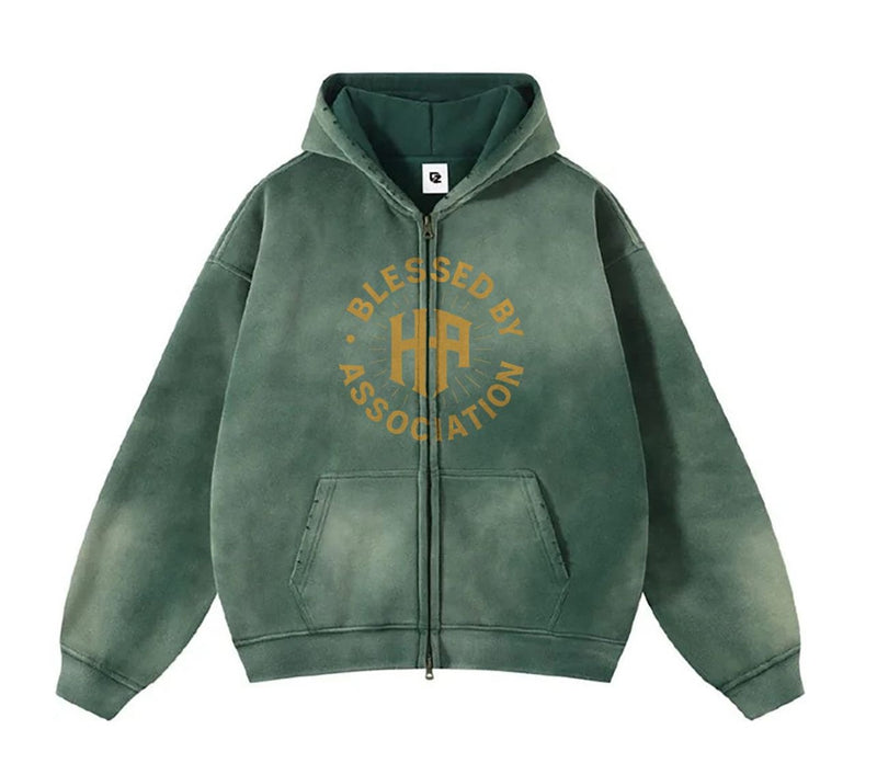 BLESSED BY ASSOCIATION ACID GREEN HOODIE