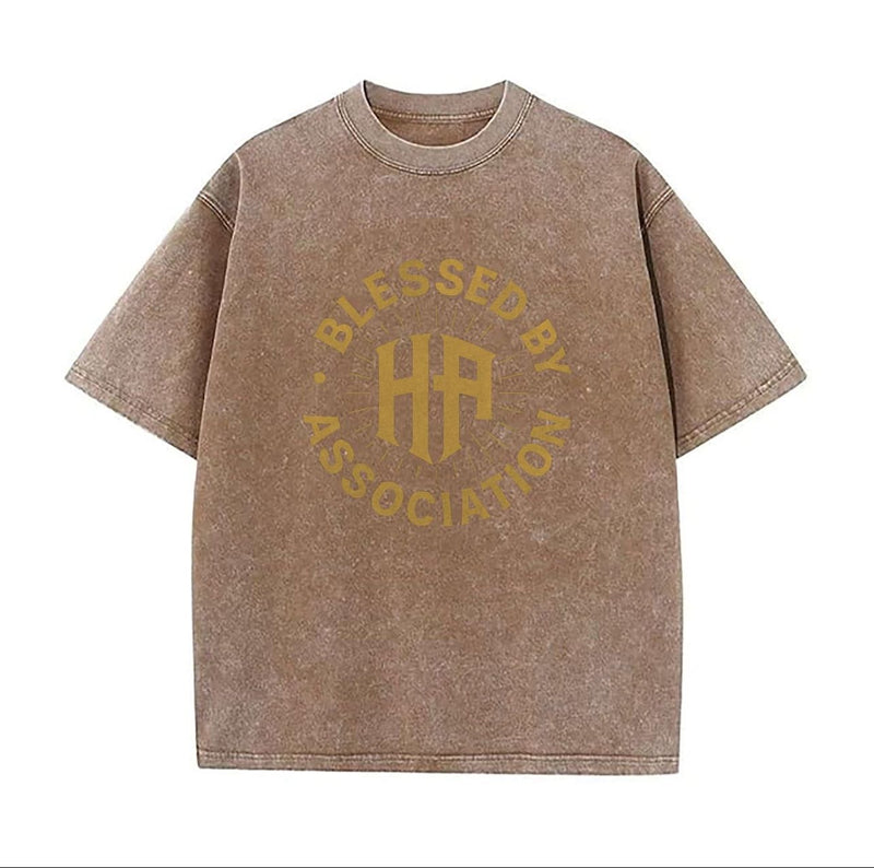 BLESSED BY ASSOCIATION BROWNISH-GREY TEES
