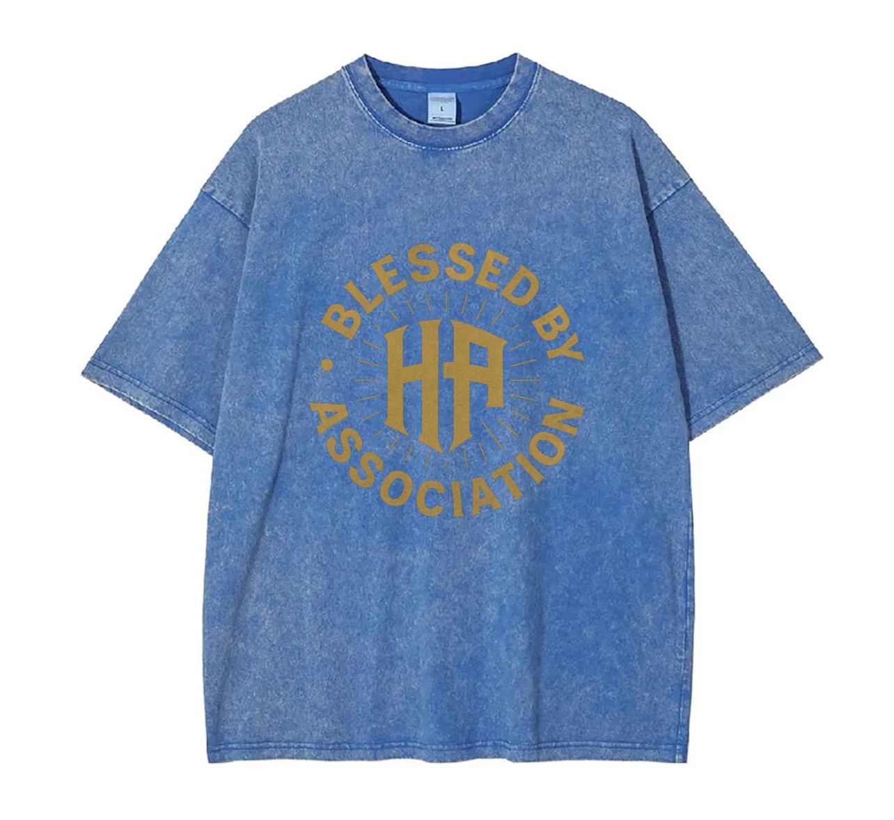 BLESSED BY ASSOCIATION ACID BLUE TEES