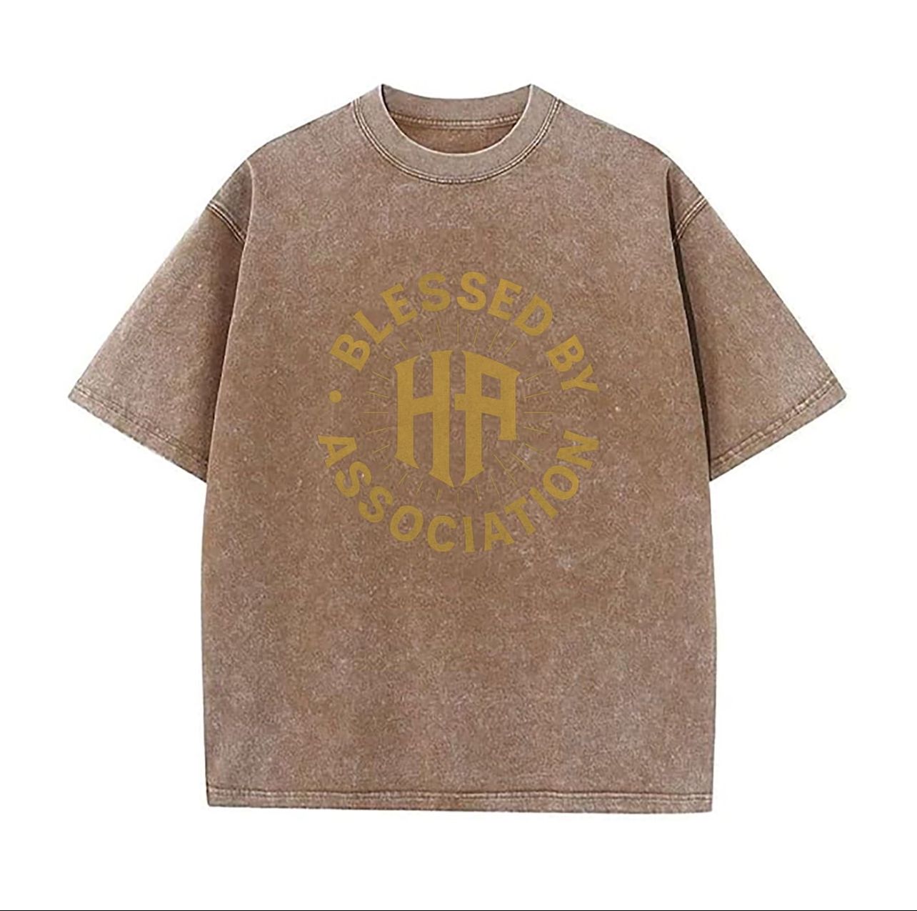 BLESSED BY ASSOCIATION BROWNISH-GREY TEES