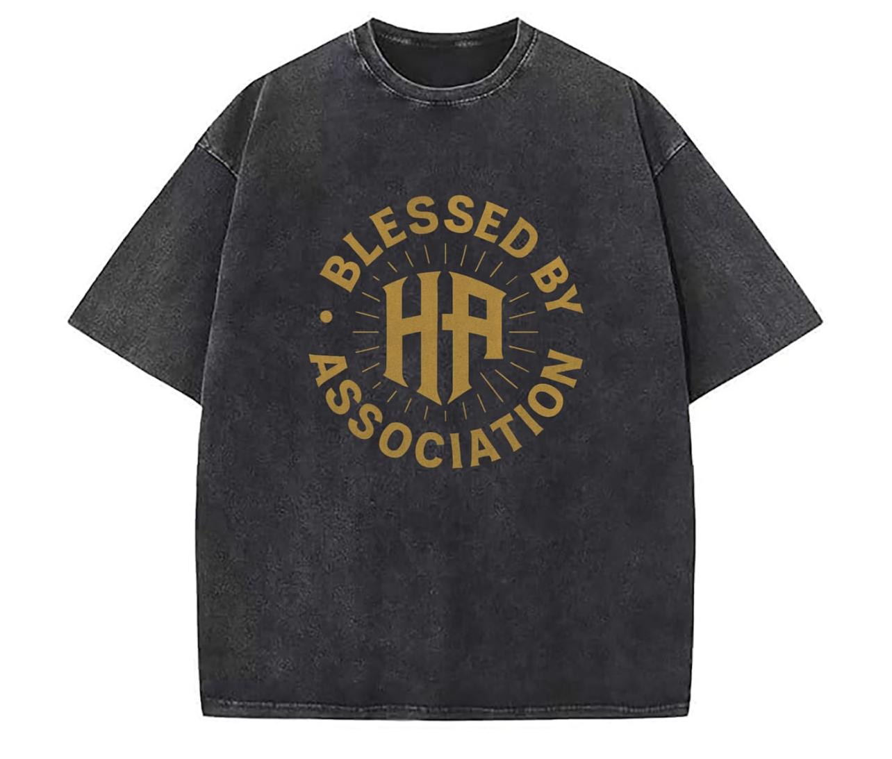BLESSED BY ASSOCIATION ACID BLACK TEES