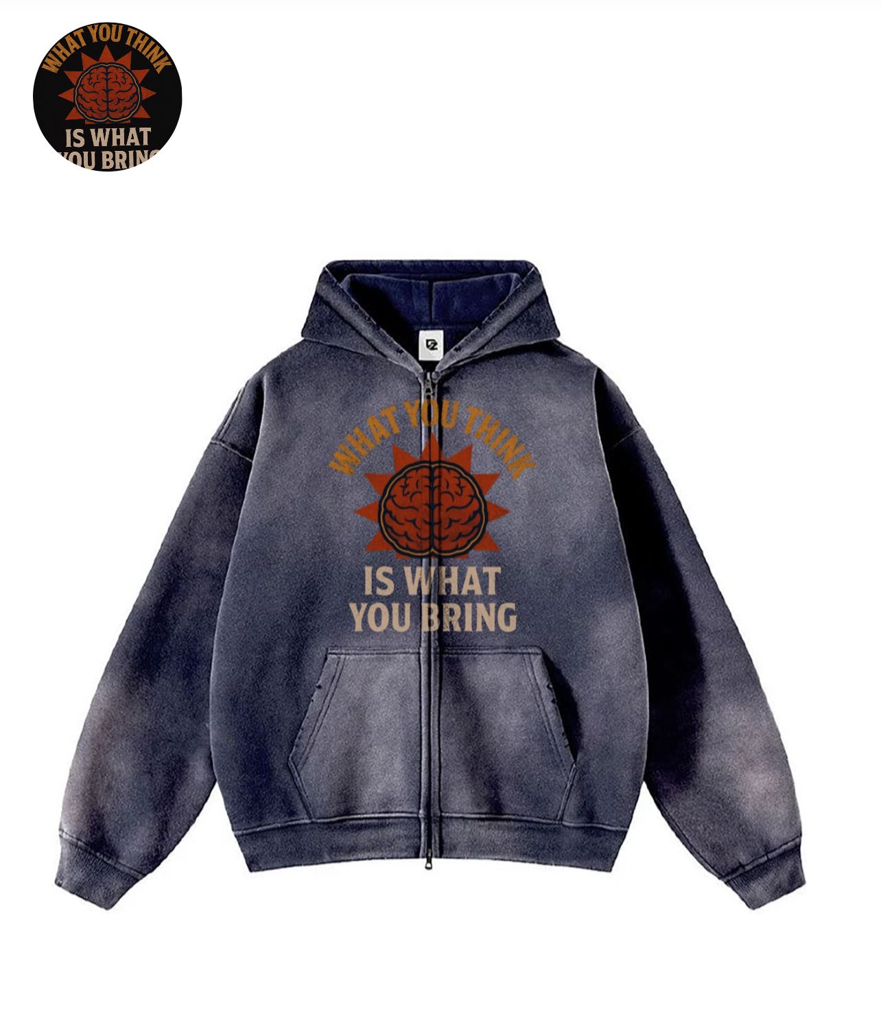 MANIFEST ACID GREY-BLUE HOODIE