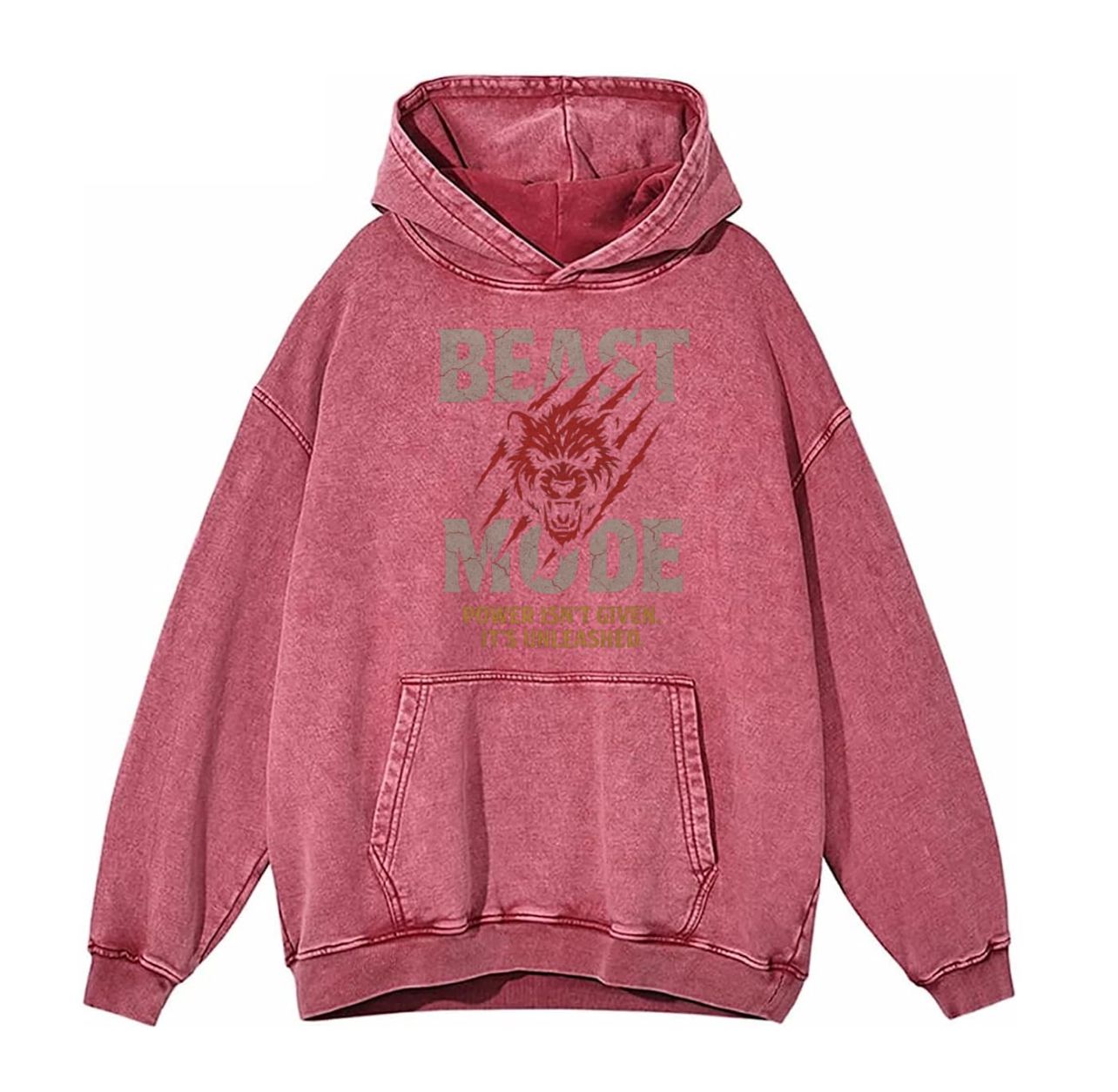 BEAST MODE ACID DARK-PINK HOODIE