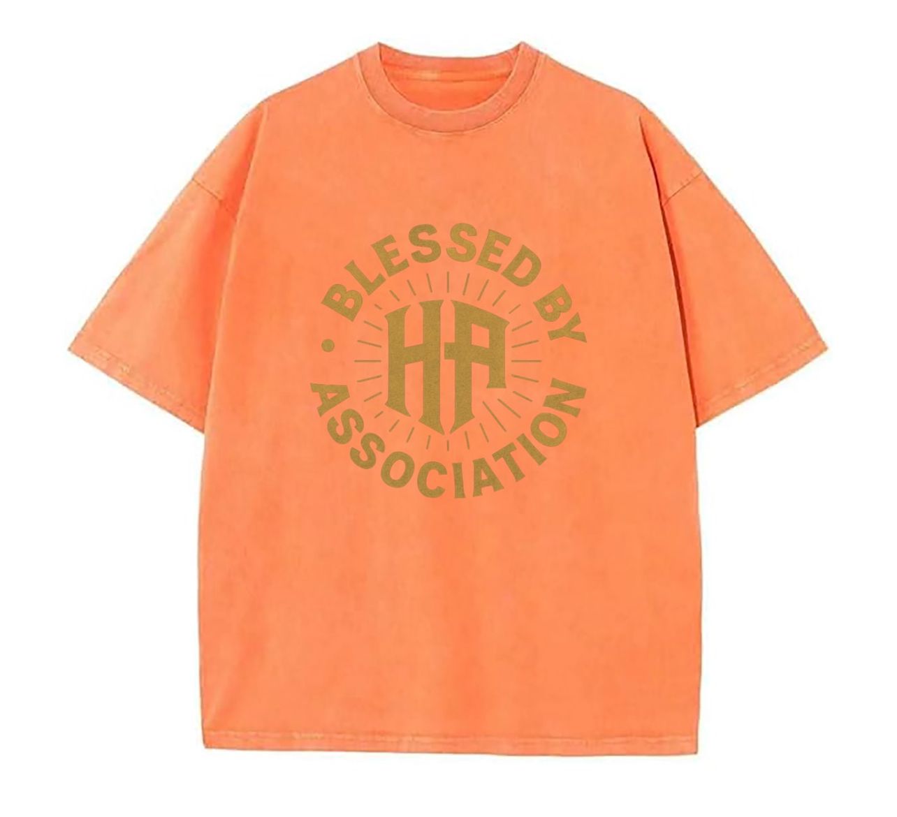 BLESSED BY ASSOCIATION ACID ORANGE TEES